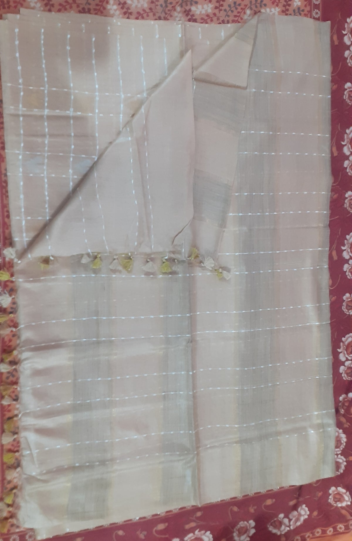 Soft silk cut work buta saree