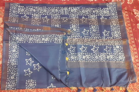 Soft silk fabric print saree