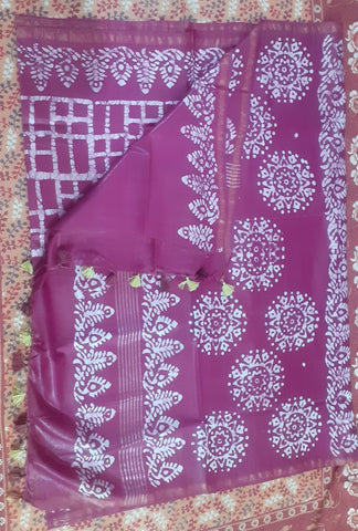 Soft silk fabric print saree