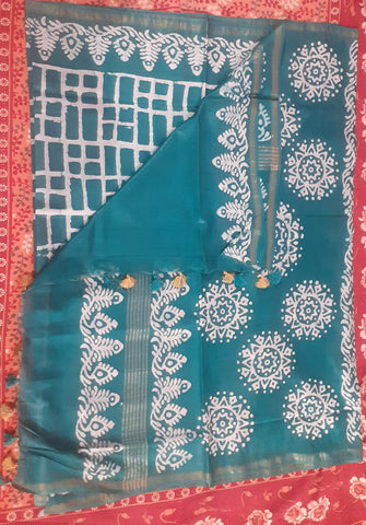 Soft silk fabric print saree