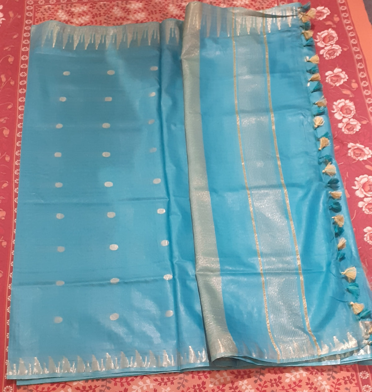 Soft silk rasgulla temple saree