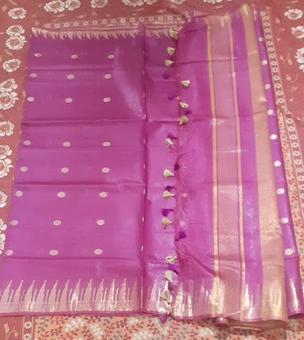 Soft silk rasgulla temple saree