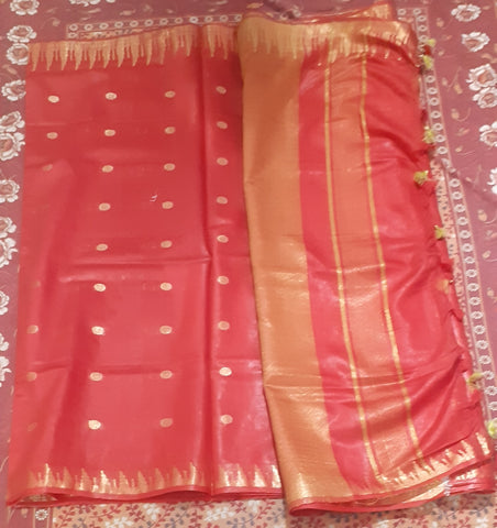 Soft silk rasgulla temple saree