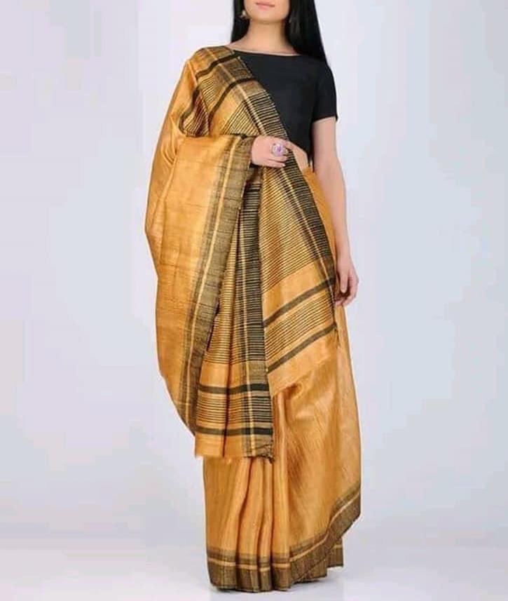 Tussar ghicha silk saree silkzon.in