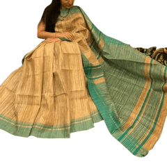 Tussar ghicha silk saree silkzon.in
