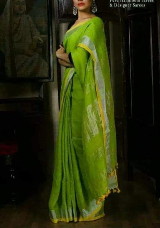 Linen saree silkzon.in