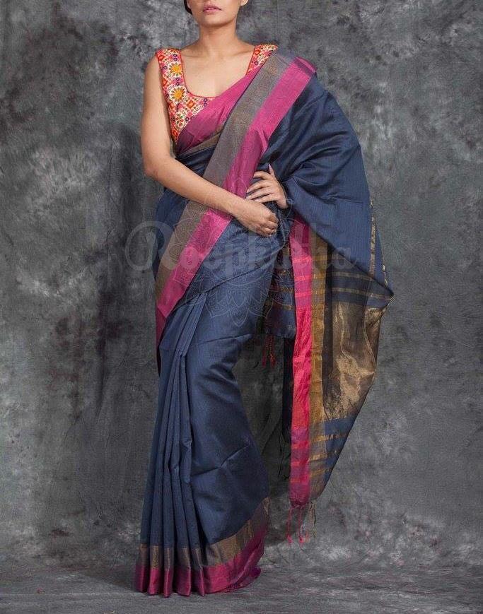 Linen saree silkzon.in