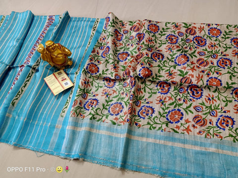 TUSSAR SILK PRINT SAREE