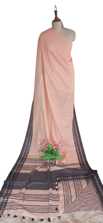 Linen temple saree SILK ZONE