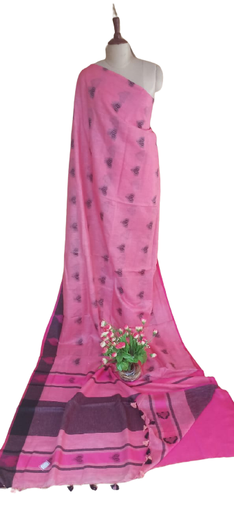 Linen jacquard saree SILK ZONE