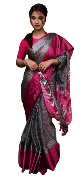 Linen saree SILK ZONE