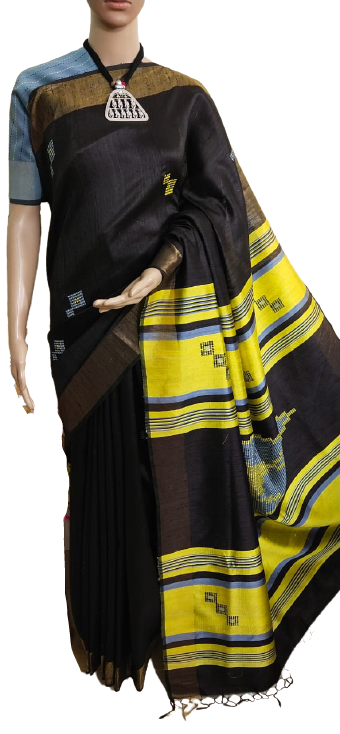 TUSSAR SILK PRINT SAREE