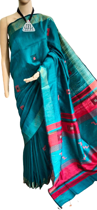 TUSSAR SILK PRINT SAREE