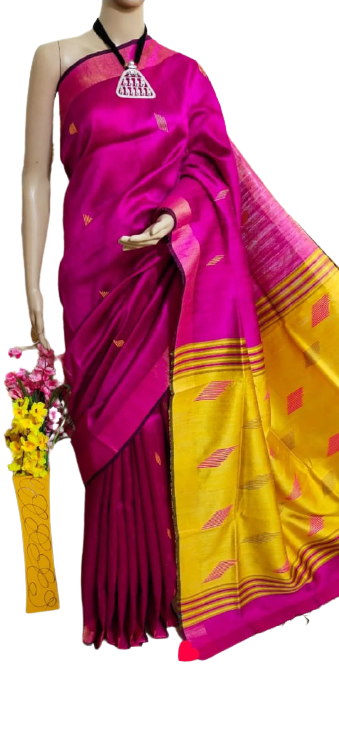 Pure Tussar Silk print saree