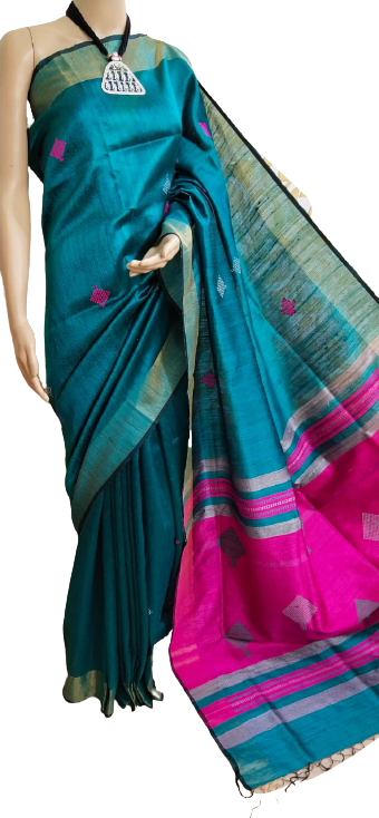 TUSSAR SILK PRINT SAREE