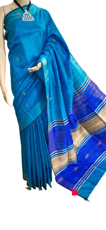 Pure Tussar Dupion silk sarre SILK ZONE