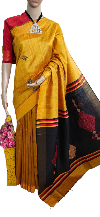 TUSSAR SILK PRINT SAREE