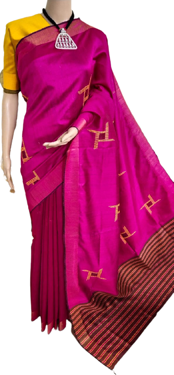 TUSSAR SILK PRINT SAREE