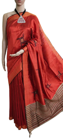 TUSSAR SILK PRINT SAREE