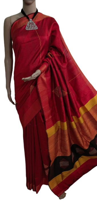 TUSSAR SILK PRINT SAREE