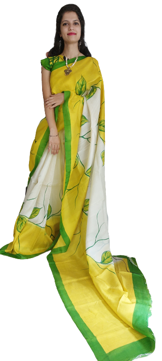 Pure Tussar Silk print saree