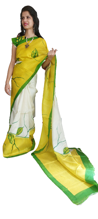 Pure Tussar Silk print saree
