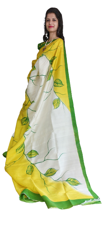 Pure Tussar Silk print saree