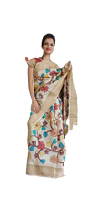 Pure Tussar Silk print saree