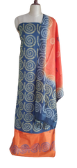 Soft silk hand print suit SILK ZONE