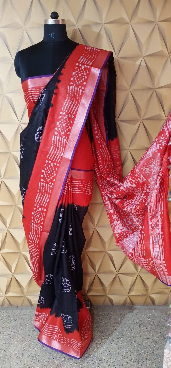 Batik print saree SILK ZONE