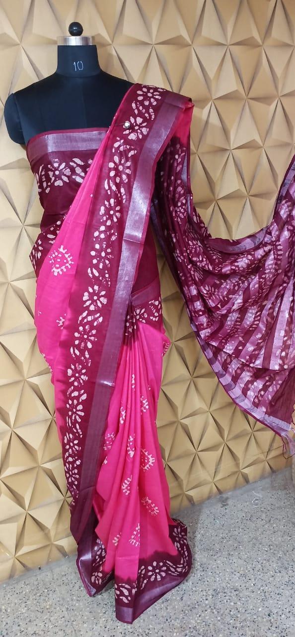 Batik print saree SILK ZONE