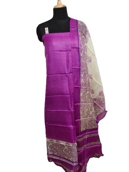 Pure Tussar Silk print saree