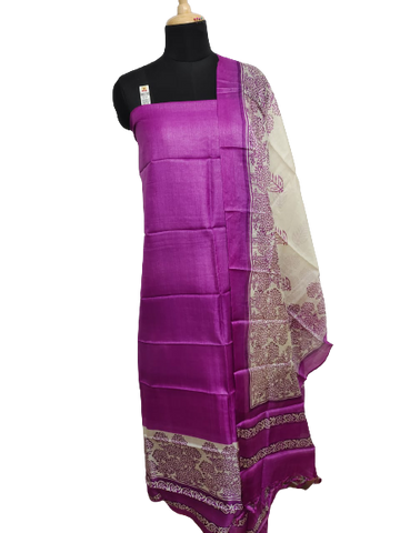 Pure Tussar Silk print saree