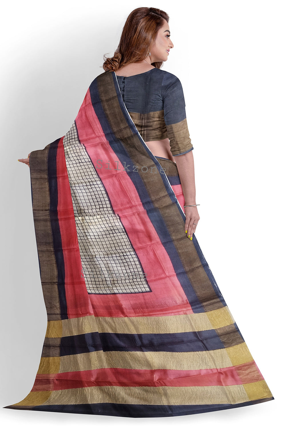 Pure Tussar Silk print saree
