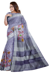 Pure Tissue linen embroidery saree SILK ZONE