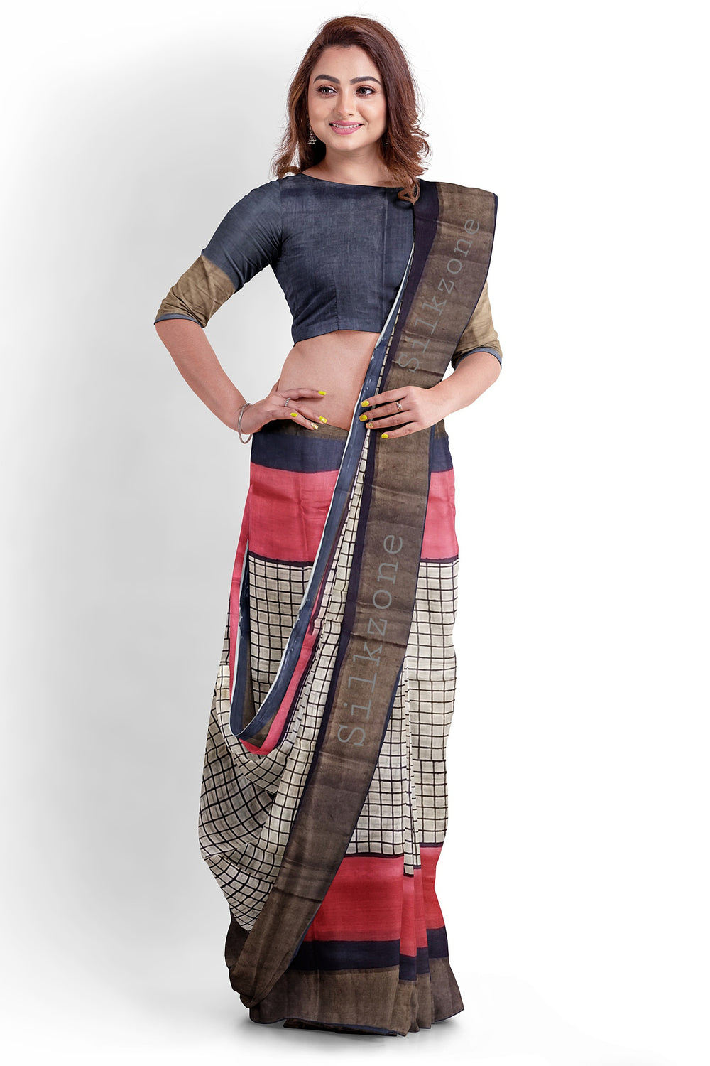 Pure Tussar Silk print saree