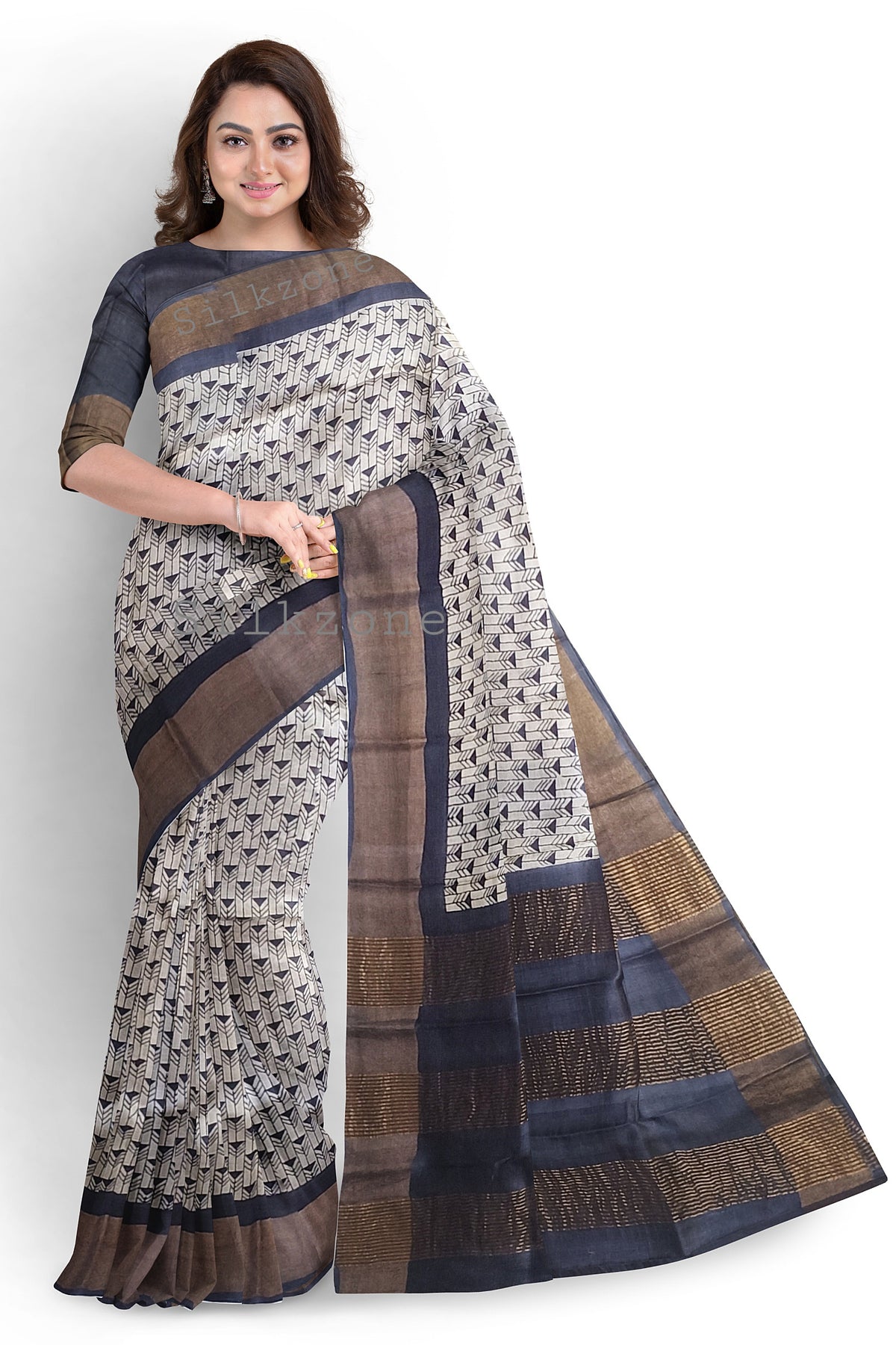 Pure Tussar Silk print saree