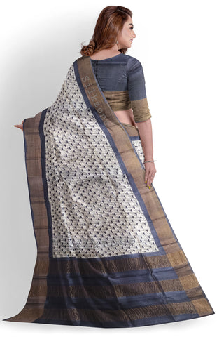 Pure Tussar Silk print saree