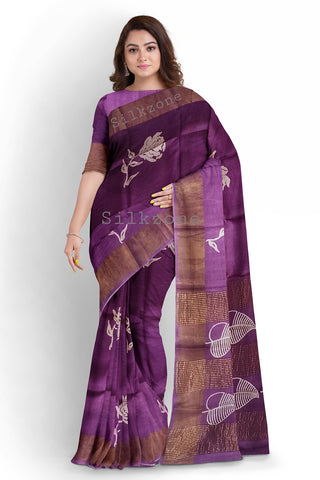 Pure Tussar Silk print saree