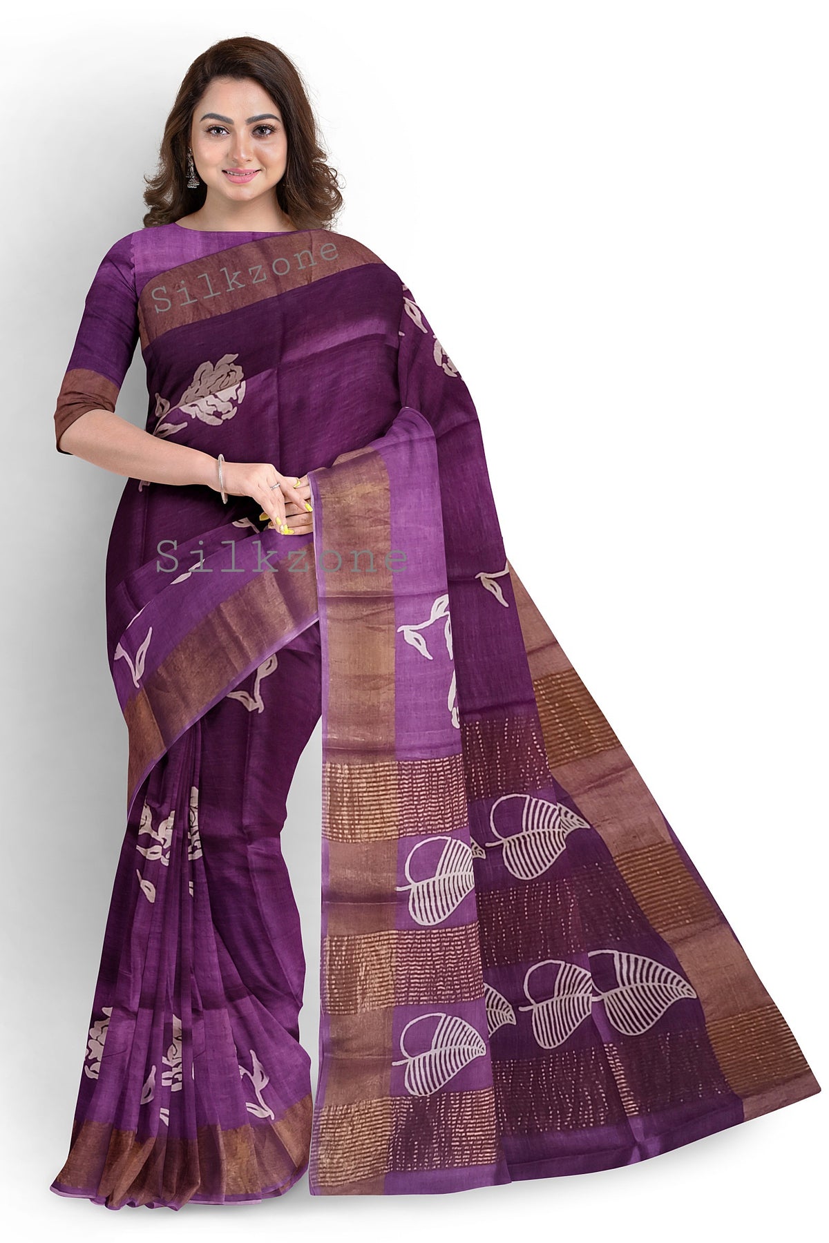 Pure Tussar Silk print saree