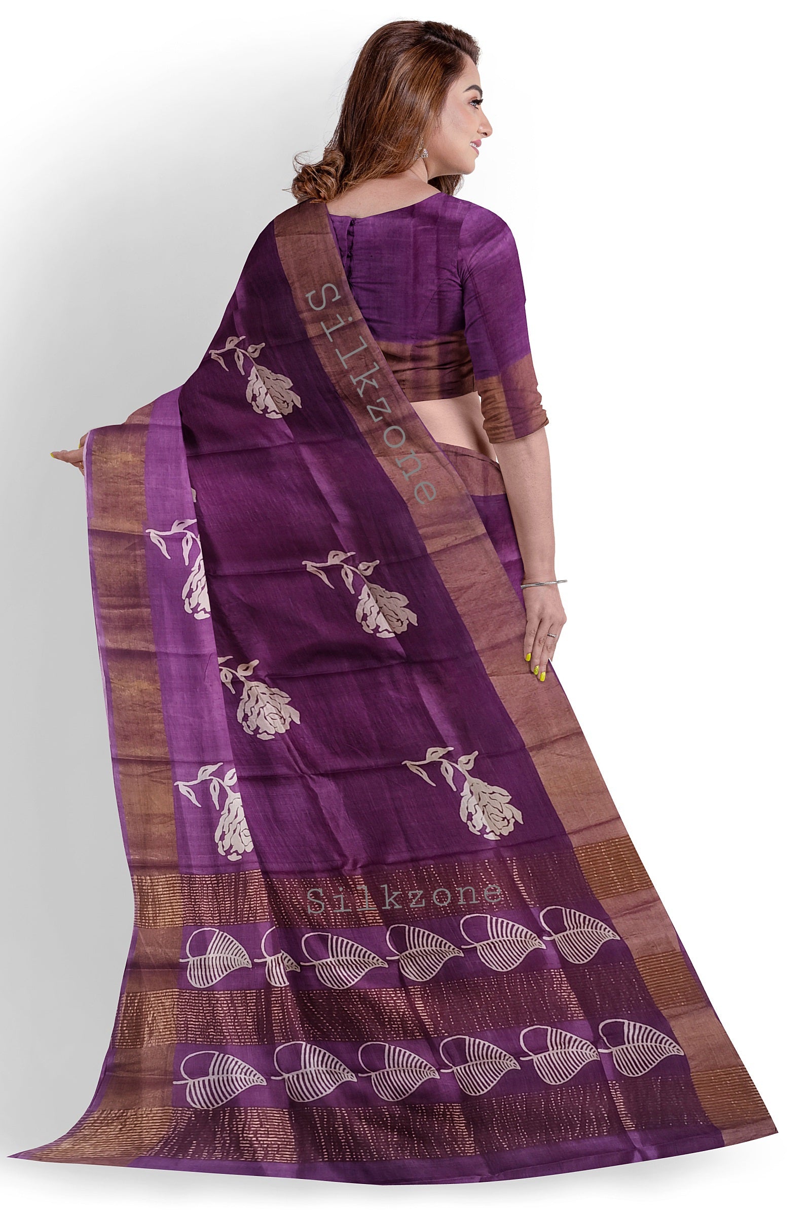 Pure Tussar Silk print saree