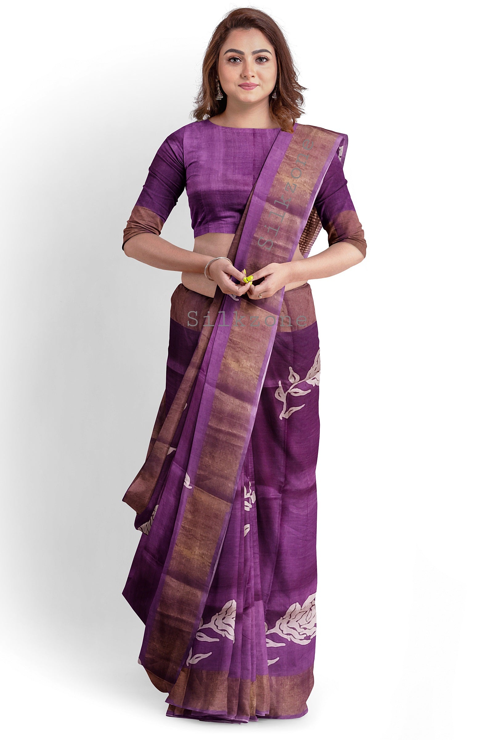 Pure Tussar Silk print saree