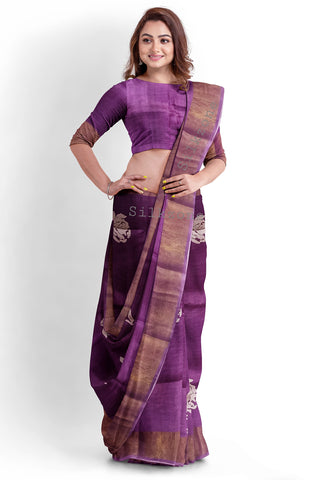 Pure Tussar Silk print saree