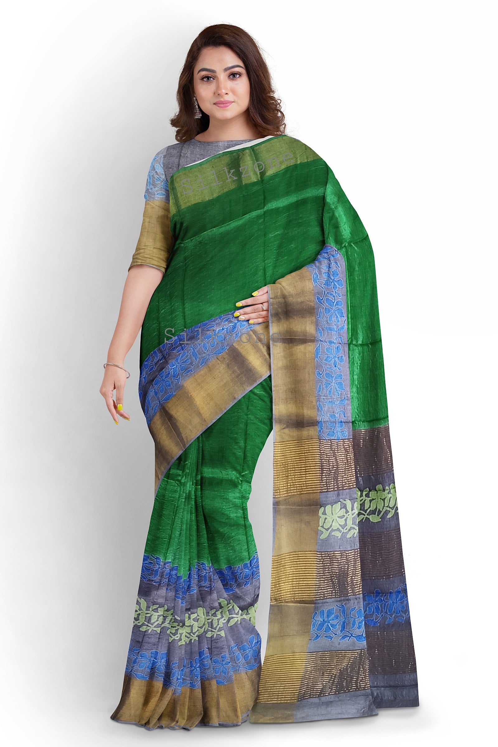 Pure Tussar Silk print saree