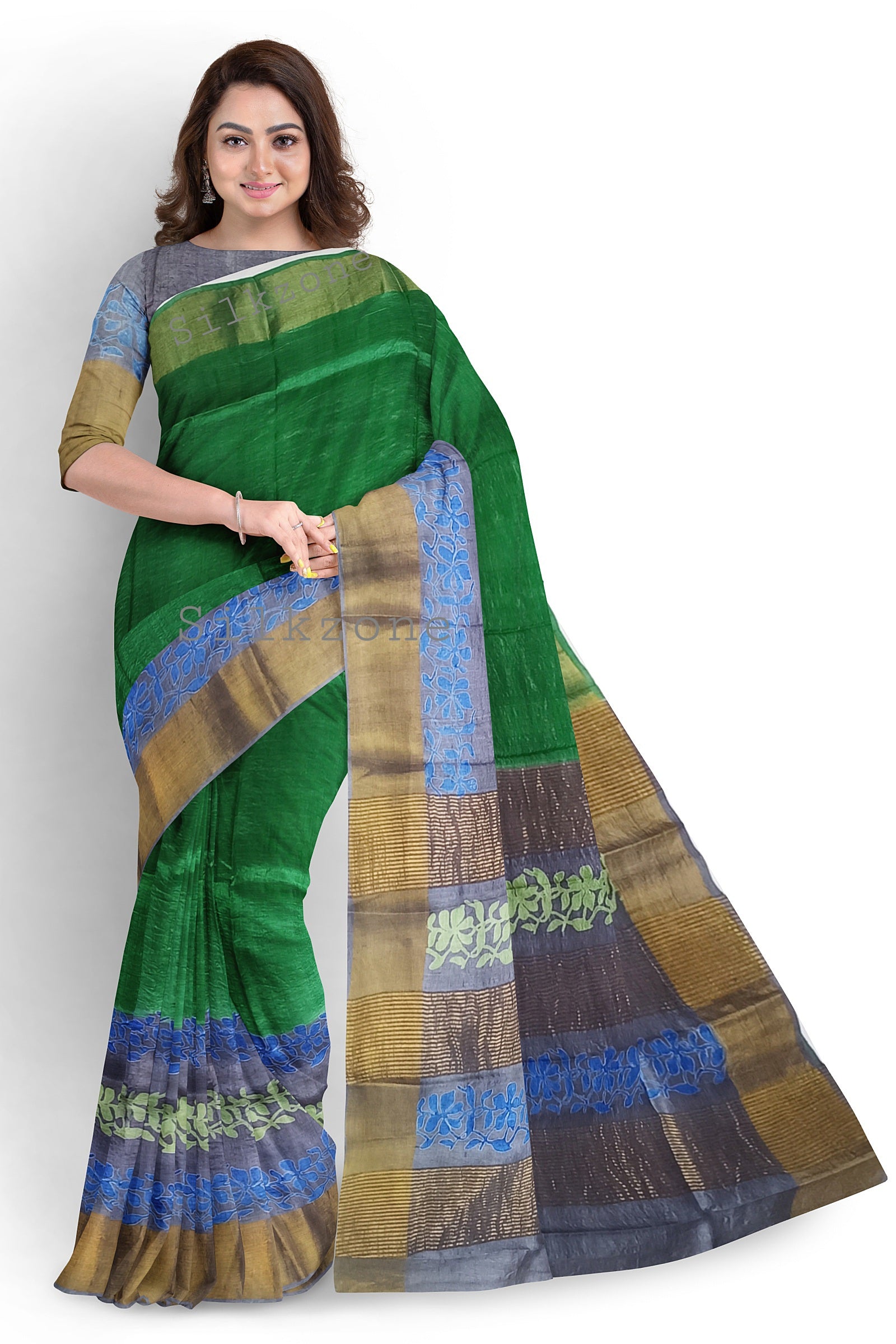 Pure Tussar Silk print saree