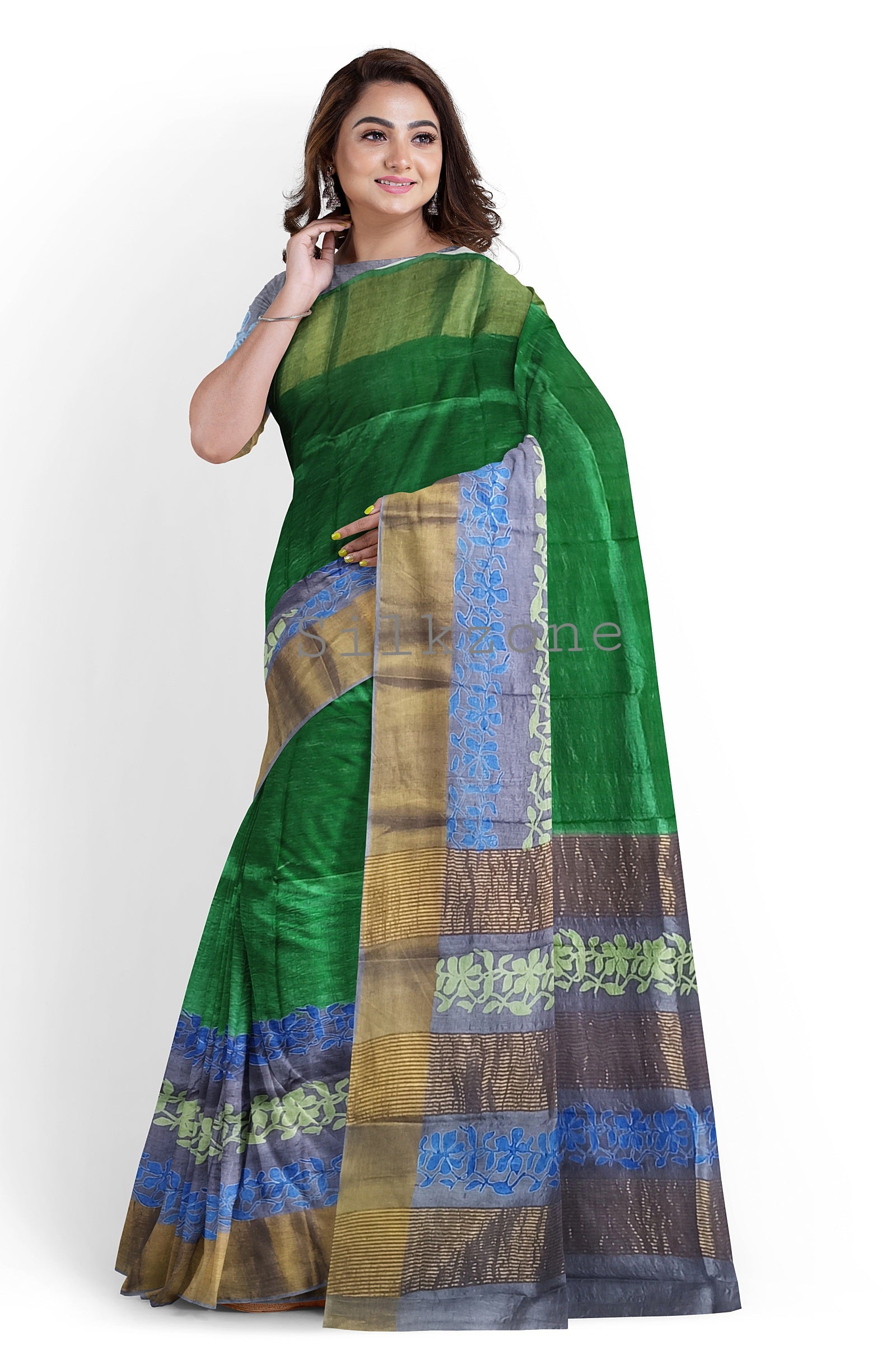 Pure Tussar Silk print saree