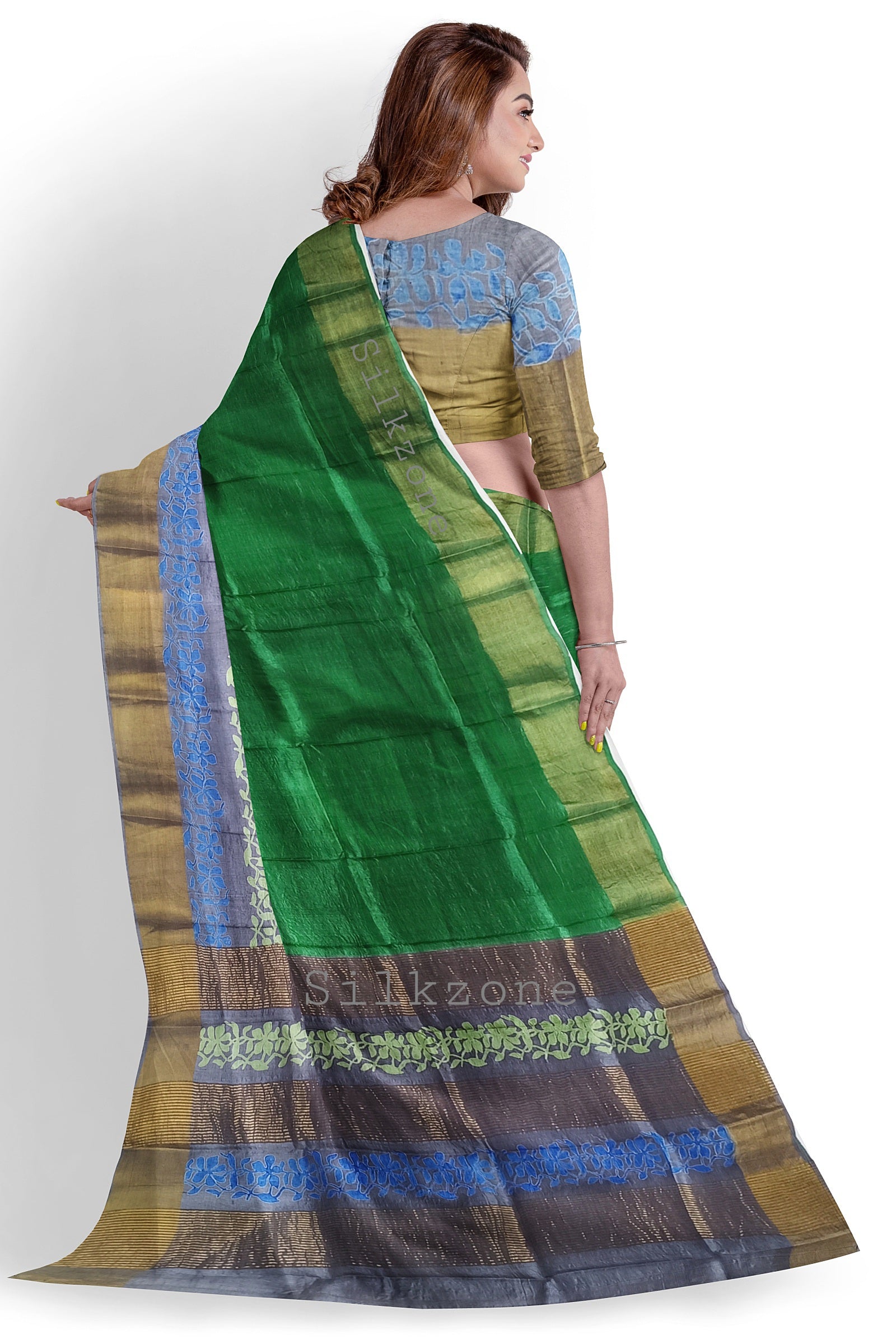 Pure Tussar Silk print saree