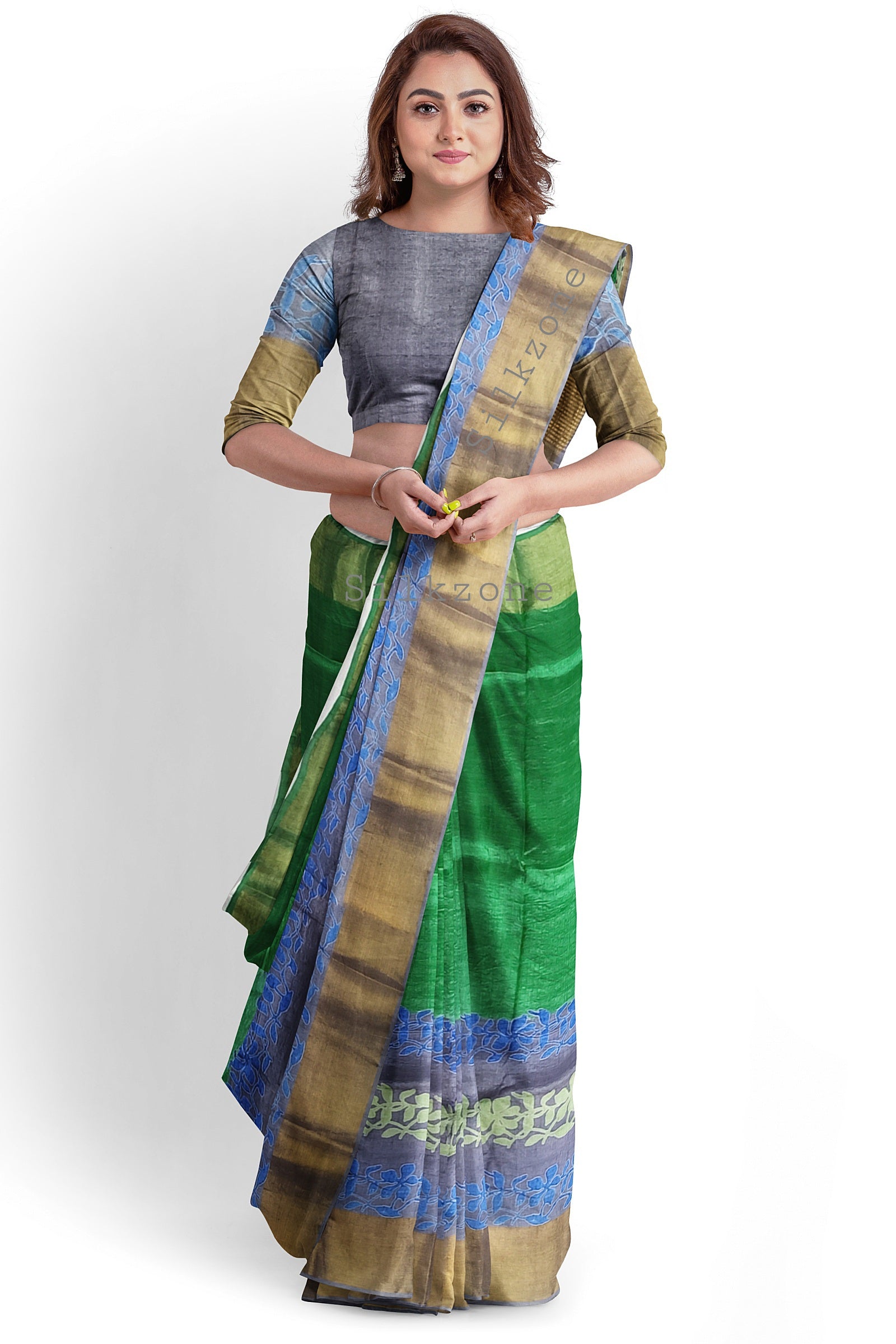 Pure Tussar Silk print saree