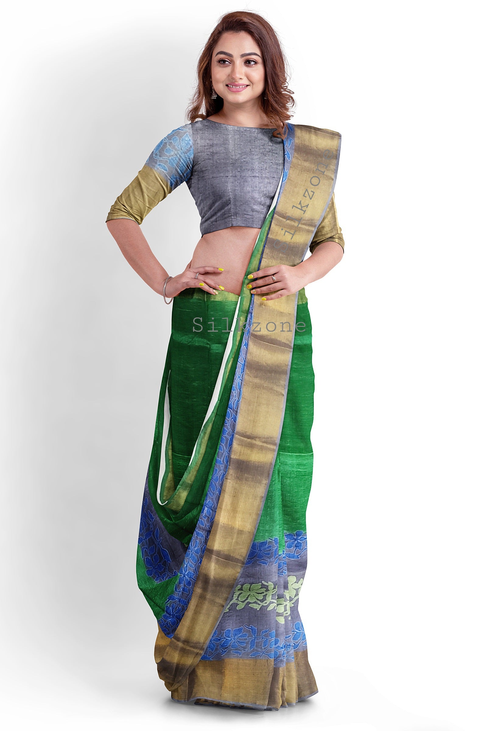 Pure Tussar Silk print saree