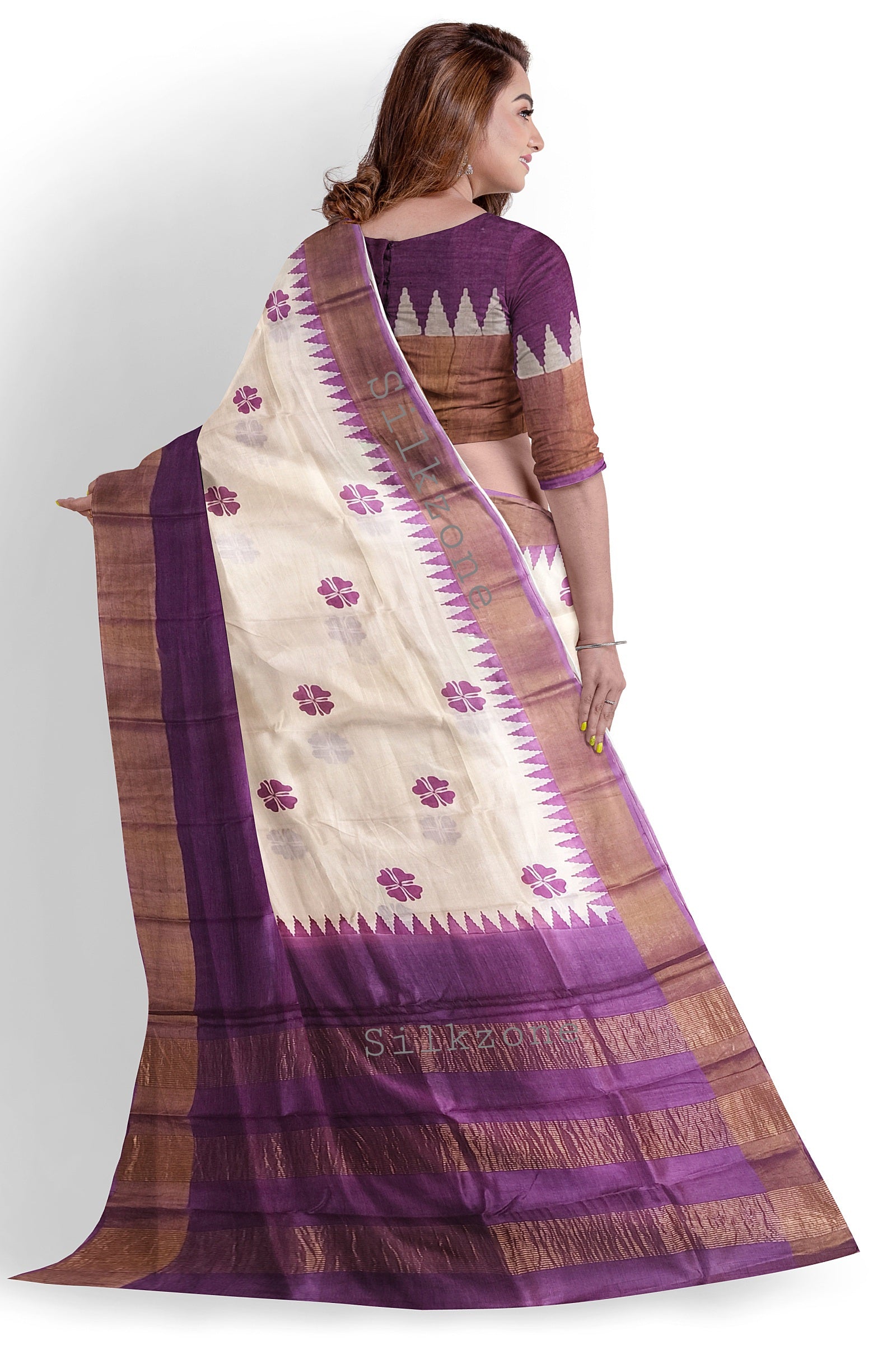 Pure Tussar Silk print saree